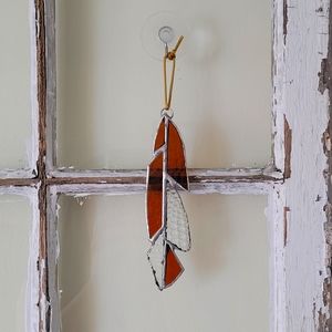 Stained glass feather